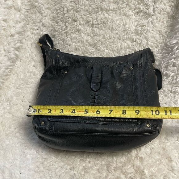 Great American Leather work black medium shoulder/crossbody bag brass hardwares - Picture 10 of 14